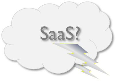 SaaS illustration - cloud with lighting.