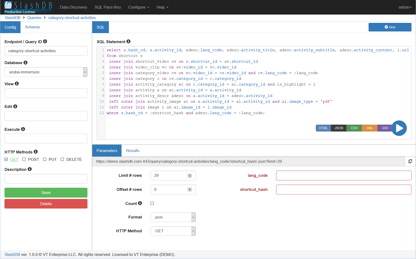 screenshot of query studio