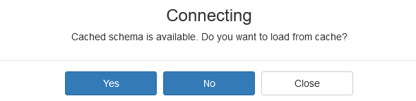 schema cache dialog box